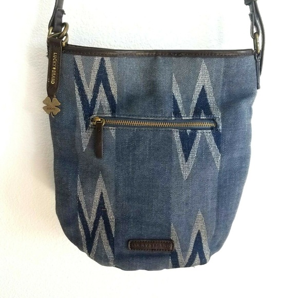Fossil Southwest Boho Crossbody Handbag Blue Snap - Picture 2 of 8
